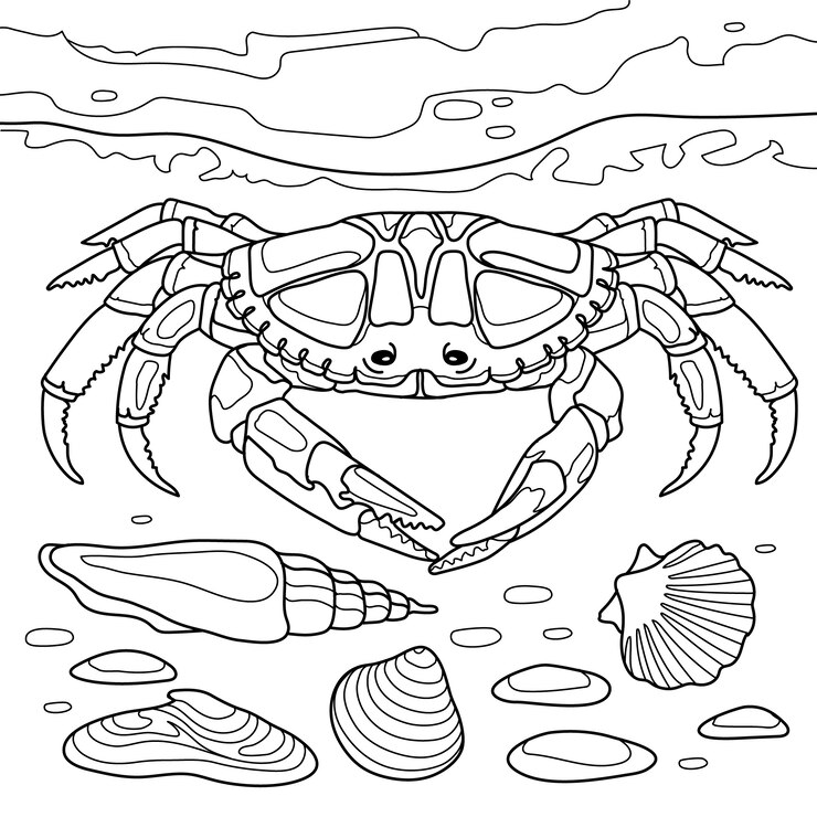 Vetor ilustração de desenho de caranguejo desenhado à mão