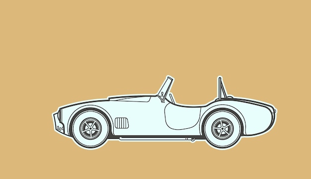 Ilustração de desenho de linha de carro retrô