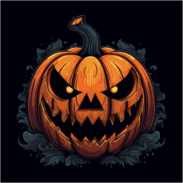 Abóbora Com Cara Assustadora De Halloween Isolada Na Ilustração Do Vetor De  Fundo Branco. Decoração Para Celebração Ilustração Stock - Ilustração de  isolado, assustador: 190282593