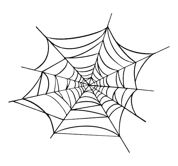 Ilustração de desenho de mão de teia de aranha