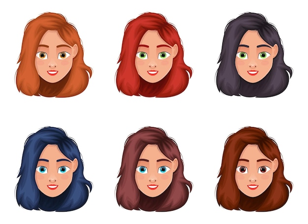 Ilustração de desenho de rosto de mulher isolada