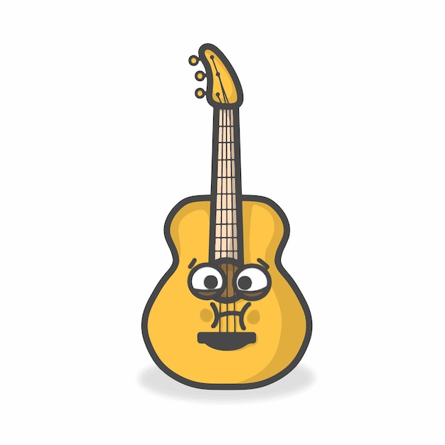 Ilustração de desenho vetorial de desenho animado personagem bonito guitarra