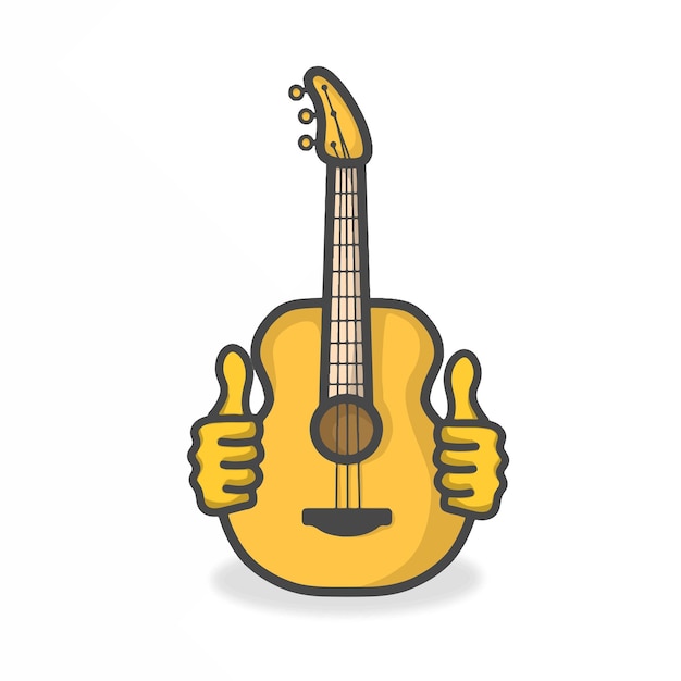 Vetor ilustração de desenho vetorial de desenho animado personagem bonito guitarra