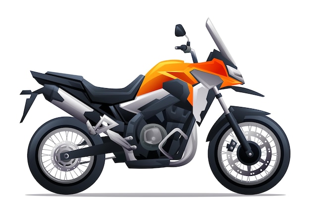 Ilustração de desenho vetorial de motocicleta de aventura isolada em fundo branco