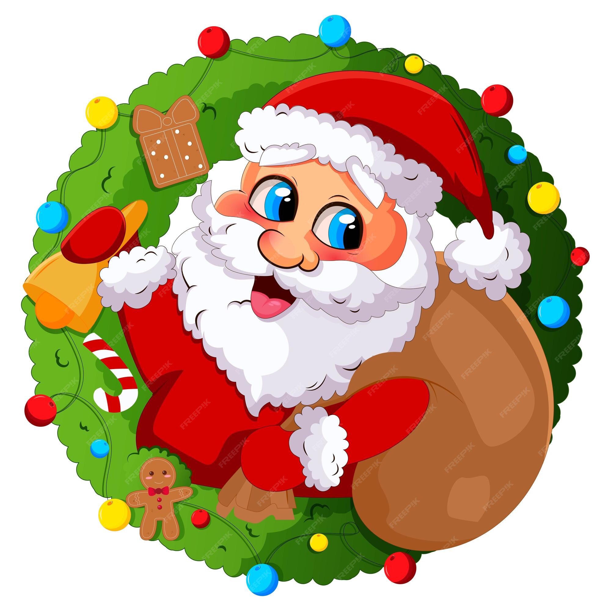 jogo de sombras com cartoon papai noel com saco de presentes 14553270 Vetor  no Vecteezy