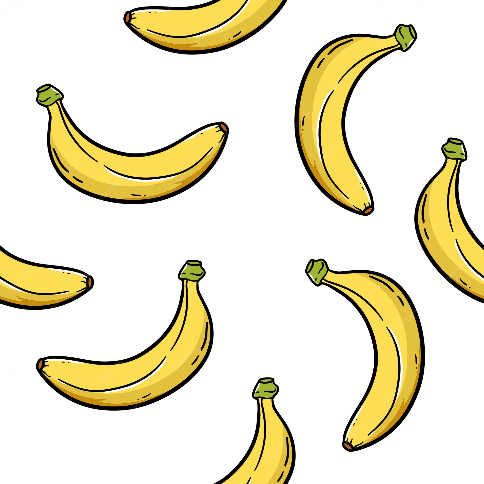 Ilustração de desenhos animados de banana padrão sem emenda