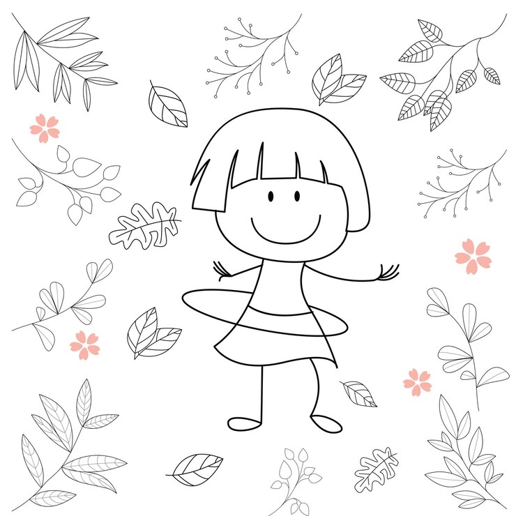 Vetor ilustração de desenhos animados infantis, para fins de design gráfico. criança brincando de hulahu.