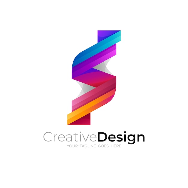 Ilustração de design da letra S, vetor de logotipo moderno, ícones S