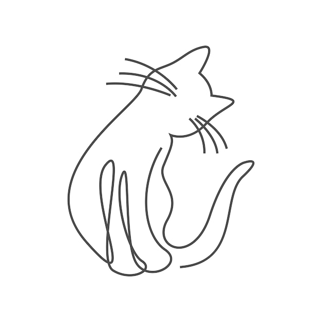 gato de contorno de ilustração de linha simples, ilustração vetorial de  desenho de mão animal 14020290 Vetor no Vecteezy