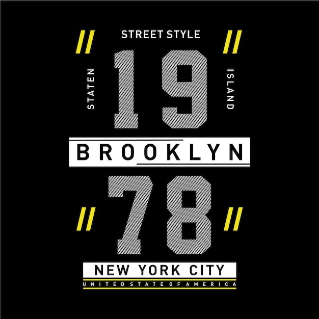 Ilustração de design de camiseta de vetor de tipografia do brooklyn