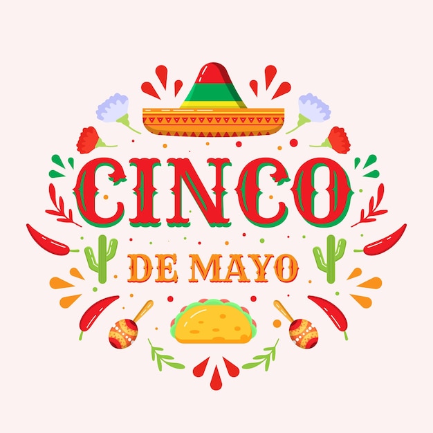 Ilustração de design de cinco de maio em estilo simples
