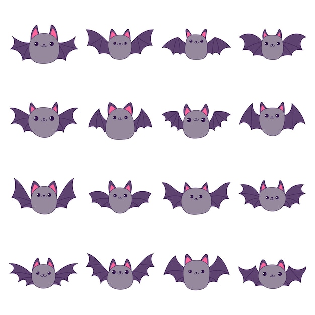 Ilustração de design de clipart de morcego bonito
