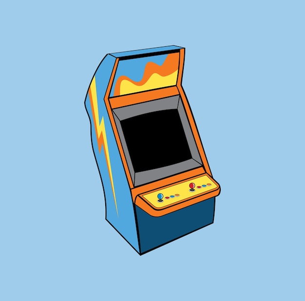 Ilustração de design de console de arcade de jogo clássico