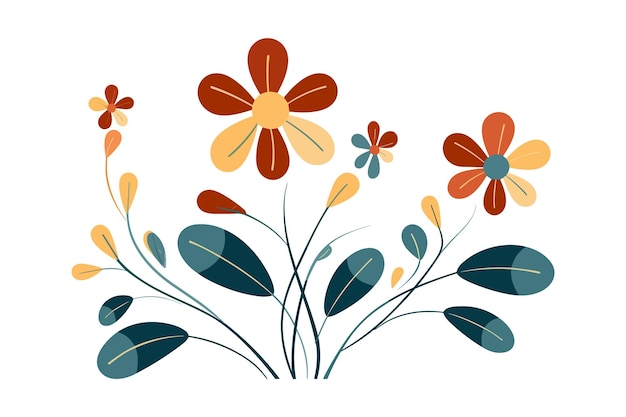 Ilustração de design de flores para adesivo de arte de parede de logotipo e impressão