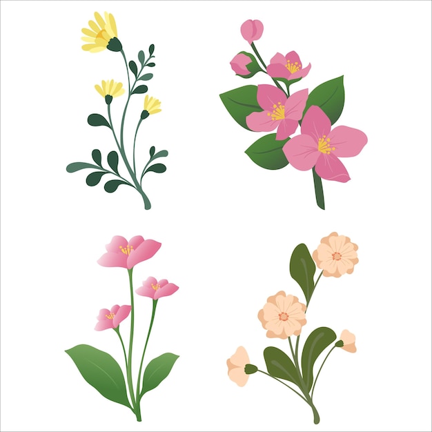 Ilustração de design de flores vetoriais