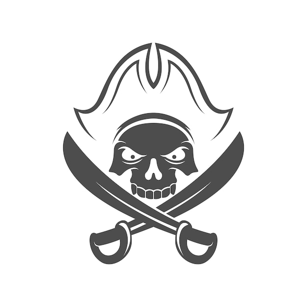 Ilustração de design de ícone de logotipo pirata
