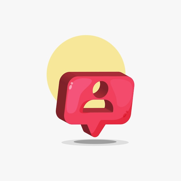 Ilustração de design de ícone de seguidor de usuário de notificação de mídia social