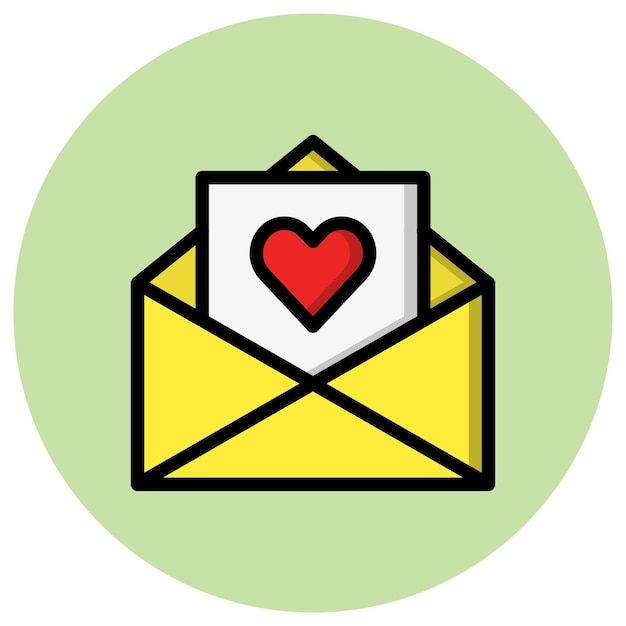 Ilustração de design de ícone de vetor de letra de amor