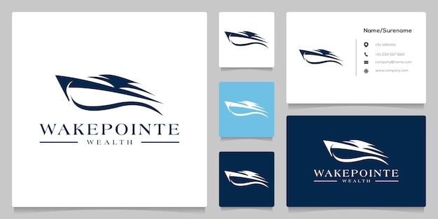 Ilustração de design de logotipo de barco a motor yacht cruise