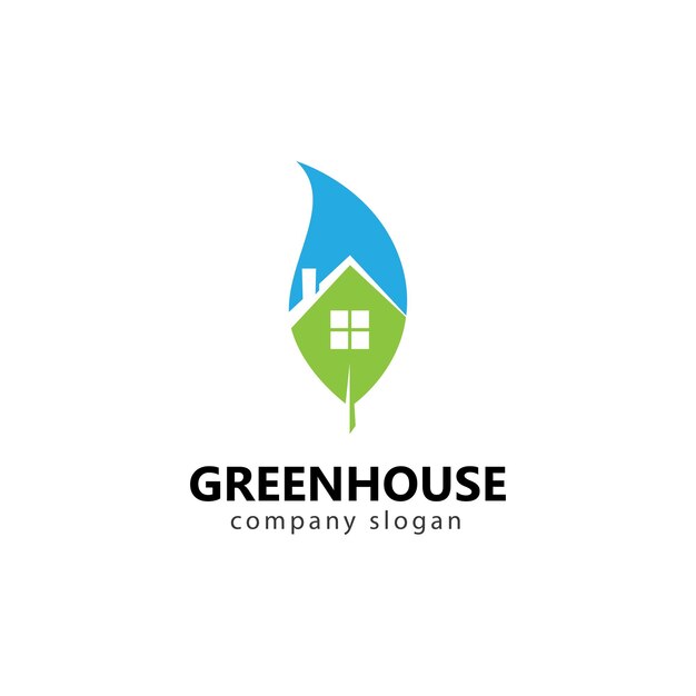 Ilustração de design de logotipo de casa verde