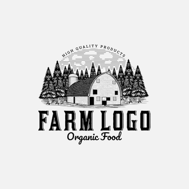 Vetor ilustração de design de logotipo de celeiro vintage para fazenda