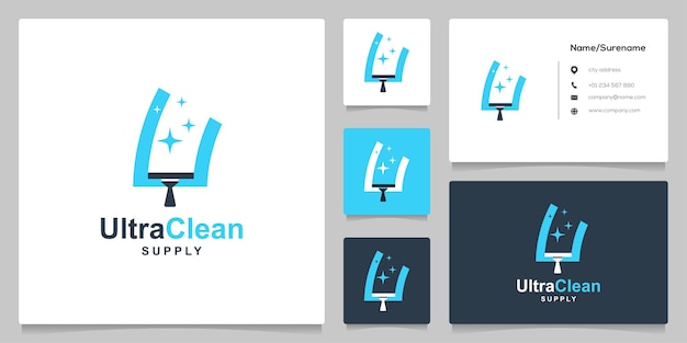 Ilustração de design de logotipo de conceitos simples de limpeza do windows