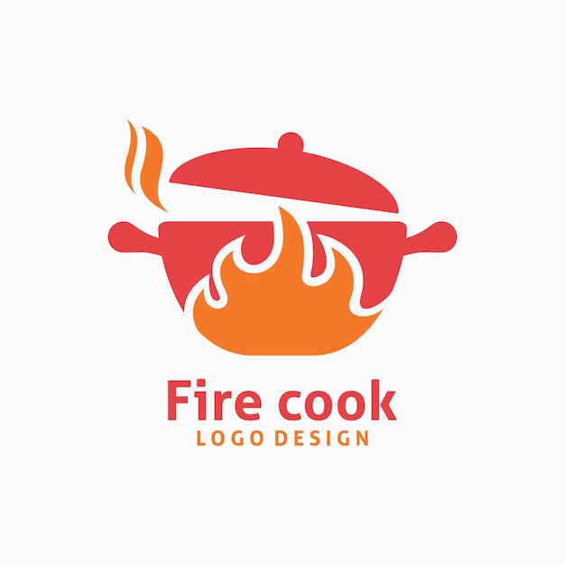 Ilustração de design de logotipo de cozinheiro de fogo