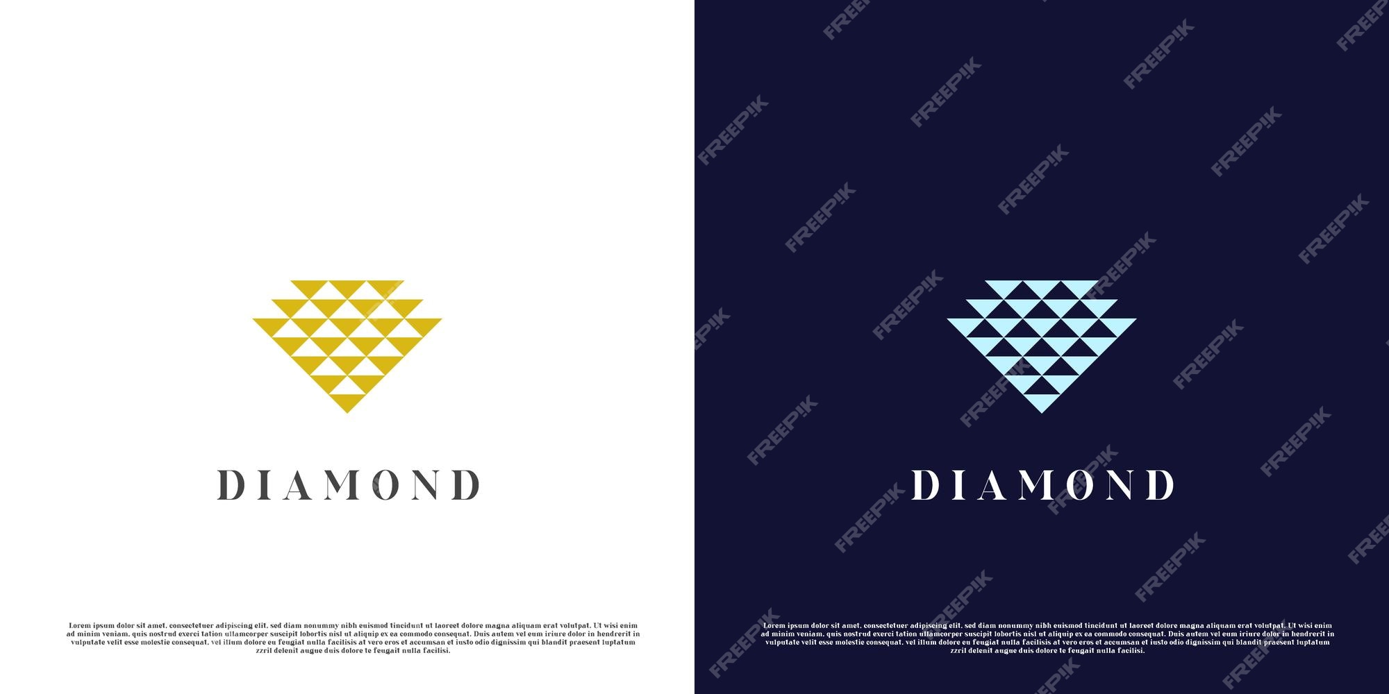 Ilustração geométrica da forma do diamante do logotipo inicial limpo