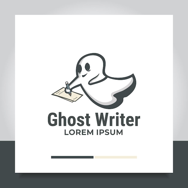 Ilustração de design de logotipo de escritor fantasma