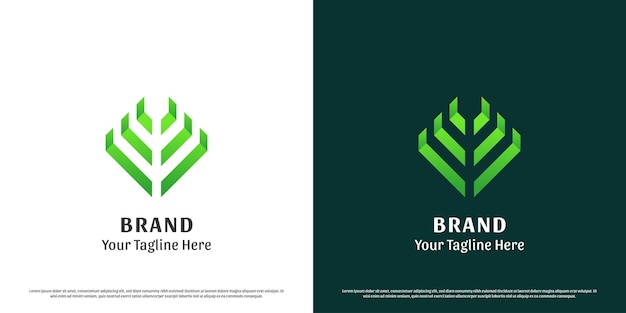 Ilustração de design de logotipo de folha digital Silhueta de forma de folha de árvore natureza de planta ambiente ecológico
