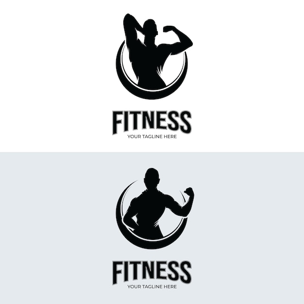 Ilustração de design de logotipo de ginásio e fitness