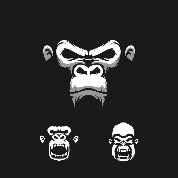 ilustração de design de logotipo de macaco