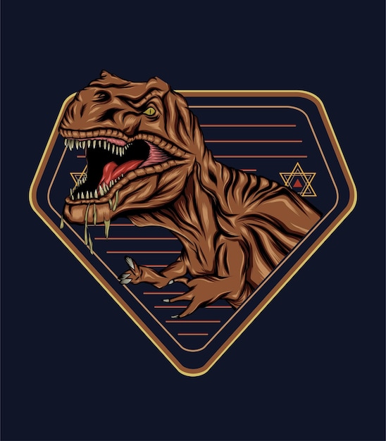 Ilustração de design de logotipo de mascote de dinossauro