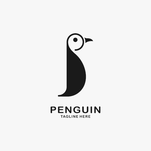 Vetor ilustração de design de logotipo de pinguim