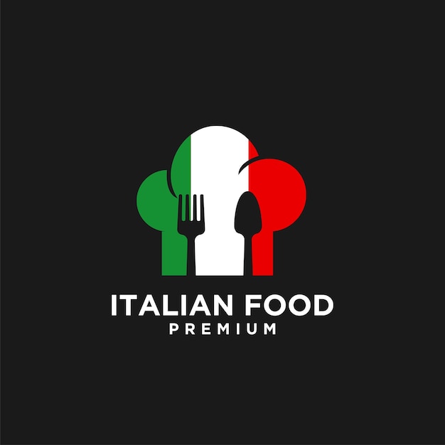 Ilustração de design de logotipo de vetor de comida italiana