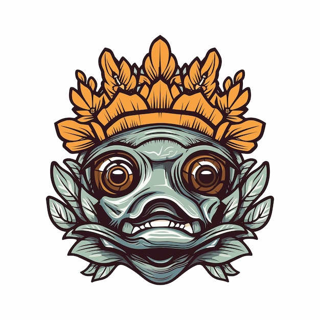 Ilustração de design de logotipo desenhada à mão de flor de peixe