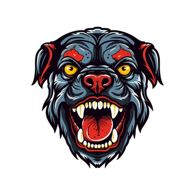 ilustração de design de logotipo desenhado à mão de cabeça de buldogue