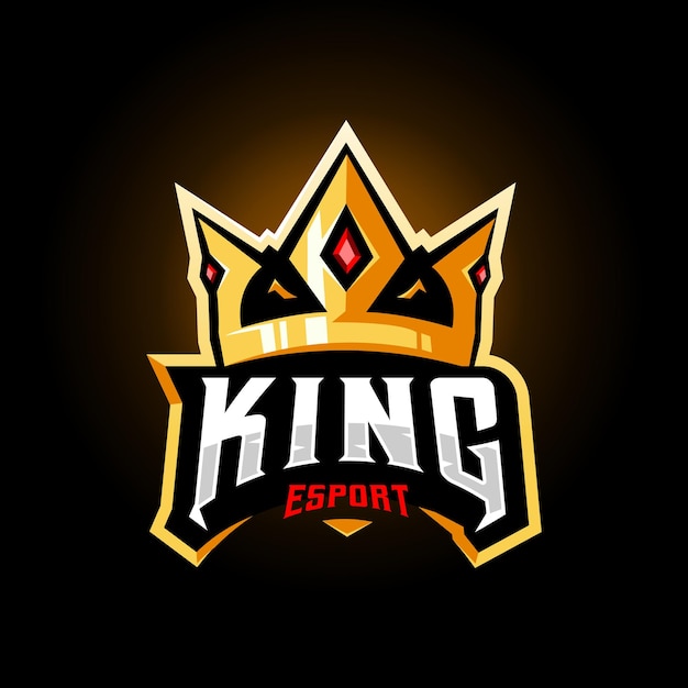 Vetor ilustração de design de logotipo do mascote do rei para esport ou jogos