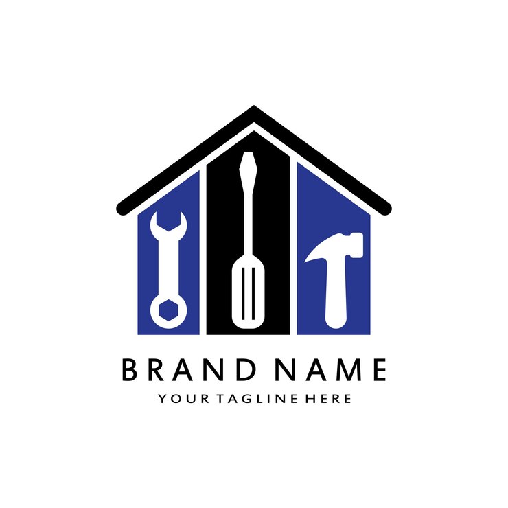Vetor ilustração de design de logotipo vetorial melhoramento da casa de construção e modelo de design de logotipo de construção