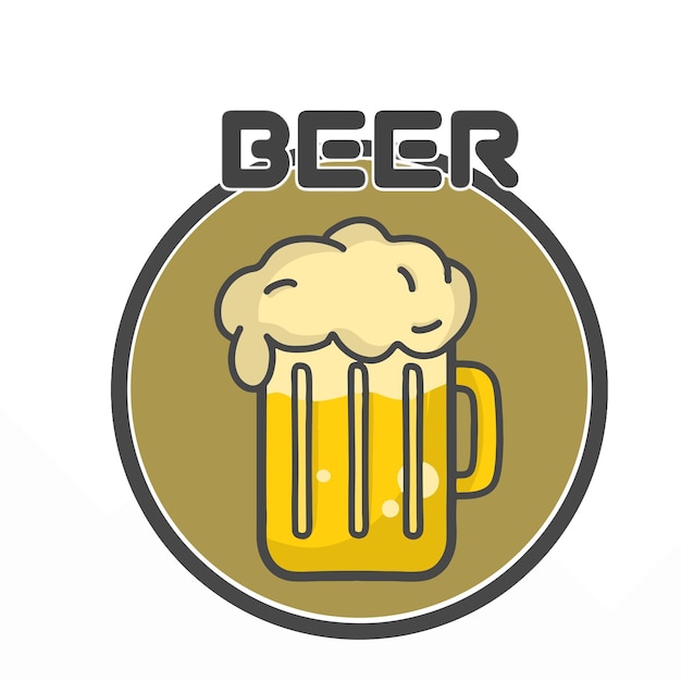 Ilustração de design de modelo de ícone de logotipo de cerveja
