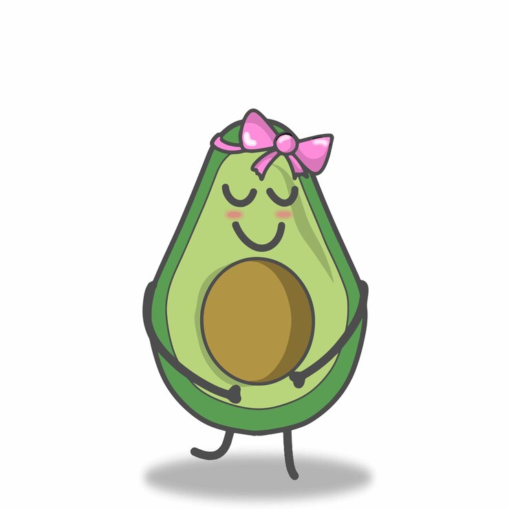 Vetor ilustração de design de modelo de vetor de personagem de abacate feliz