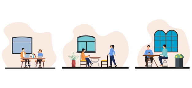 Ilustração de design de pacote plano de café