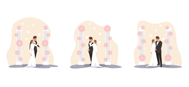 Ilustração de design de pacote plano de casamento