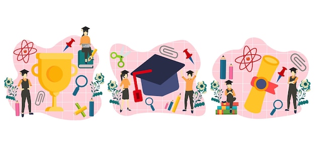 Ilustração de Design de Pacote Plano de Graduação