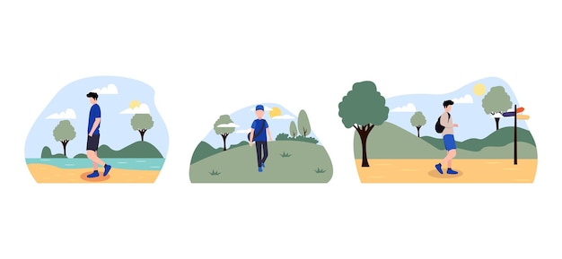 Ilustração de Design de Pacote Plano Viajante