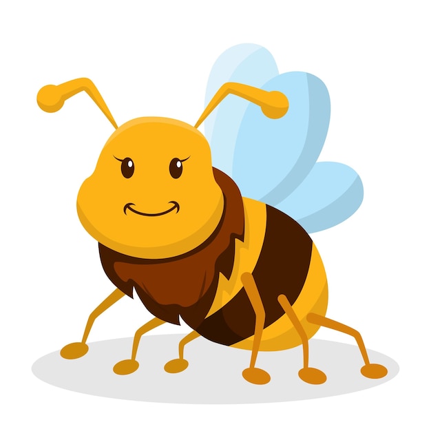 Ilustração de design de personagem de abelha fofa