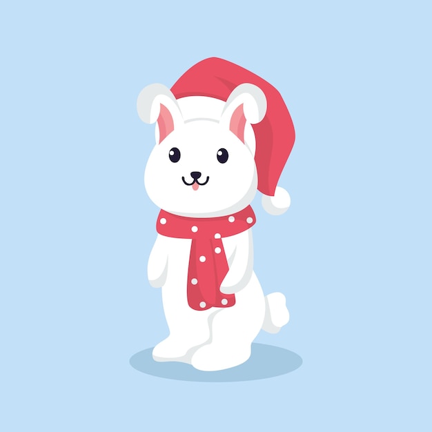Ilustração de Design de Personagem de Coelho de Natal