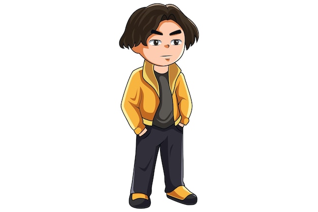 Ilustração de Design de Personagem de Garoto Legal