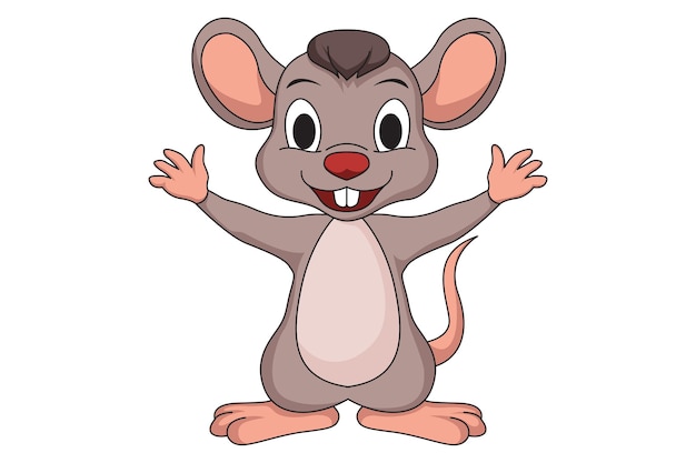 Ilustração de design de personagem de mouse fofo