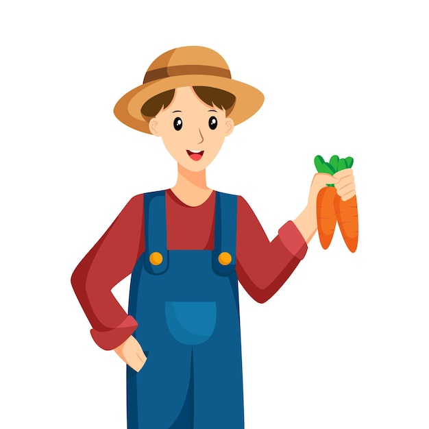 Ilustração de design de personagem de profissão de agricultor